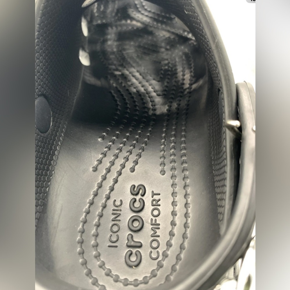 Crocs Bay Studded Goth Cyberpunk Platform Clog Black, Size US Wo’s 8, Men’s 6.5 - Picture 8 of 9